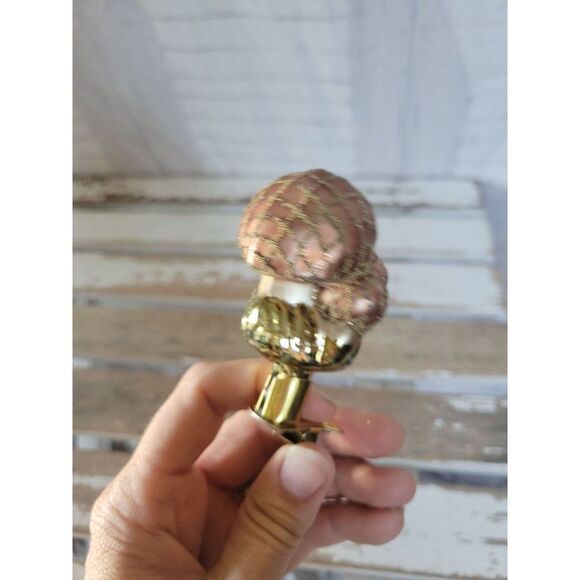 Mushroom clip-on glass ornament fungus fungi unique Xmas tree - Picture 3 of 8